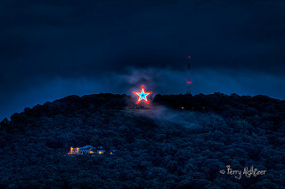 Roanoke Star Glows Red White Blue By Terry Aldhizer